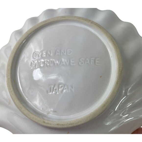Scalloped Clam Shell Dish Bowls Set Of 2 Seafood Made In Japan Oven Proof - Picture 7 of 15